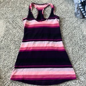 Lululemon pink striped tank top